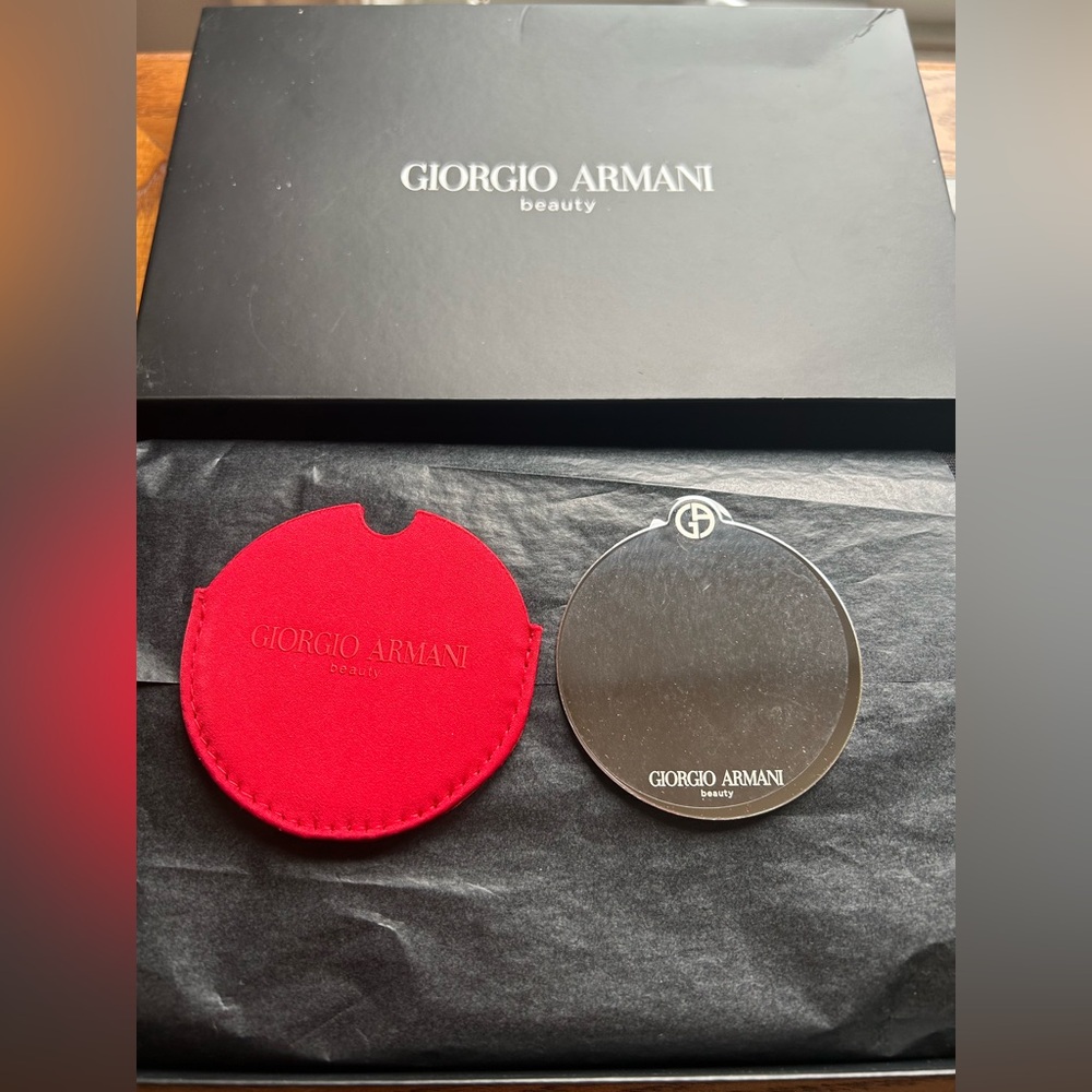New Giorgio Armani Beauty Limited Edition Red Round Mirror